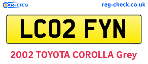 LC02FYN are the vehicle registration plates.