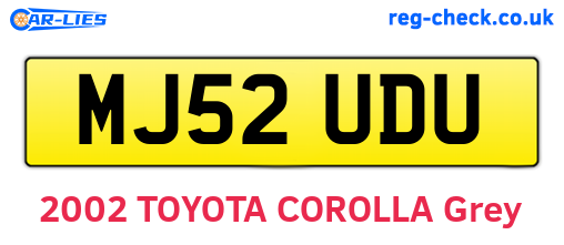MJ52UDU are the vehicle registration plates.