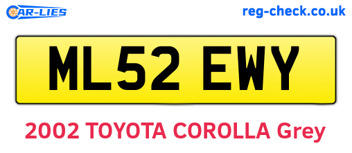 ML52EWY are the vehicle registration plates.