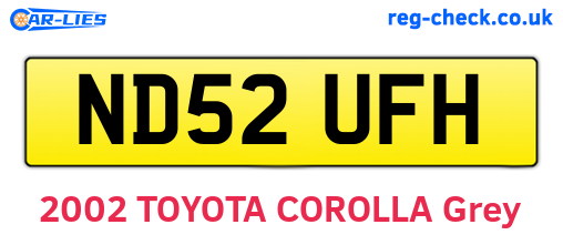 ND52UFH are the vehicle registration plates.