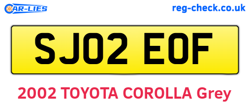 SJ02EOF are the vehicle registration plates.