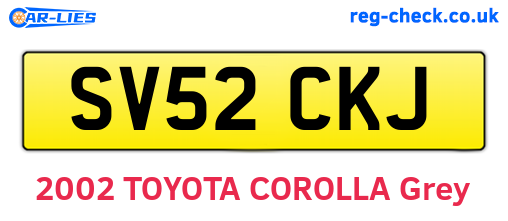 SV52CKJ are the vehicle registration plates.