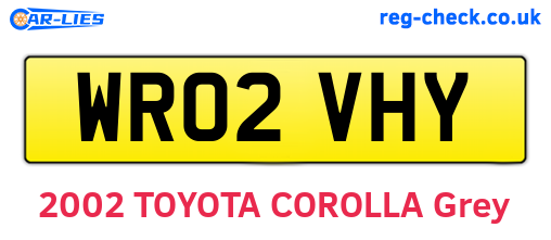 WR02VHY are the vehicle registration plates.