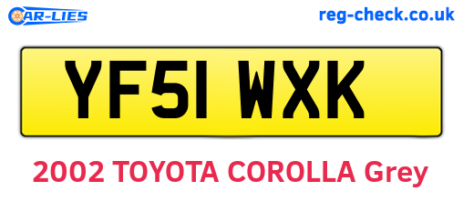 YF51WXK are the vehicle registration plates.