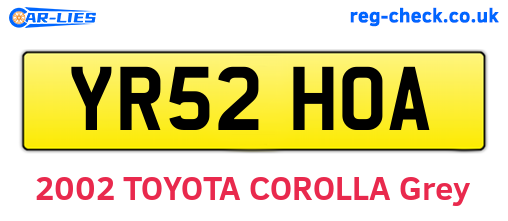 YR52HOA are the vehicle registration plates.