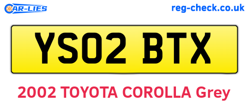 YS02BTX are the vehicle registration plates.