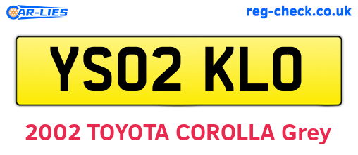 YS02KLO are the vehicle registration plates.