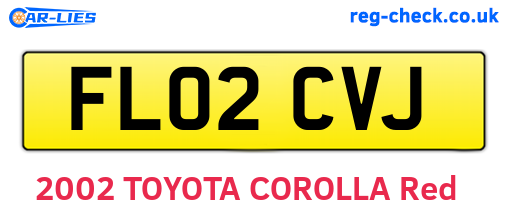 FL02CVJ are the vehicle registration plates.