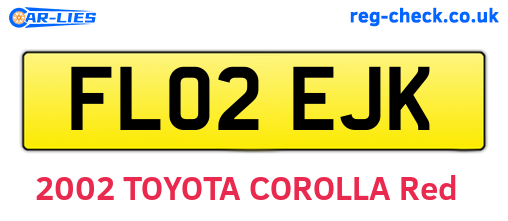 FL02EJK are the vehicle registration plates.