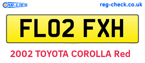 FL02FXH are the vehicle registration plates.