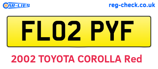 FL02PYF are the vehicle registration plates.