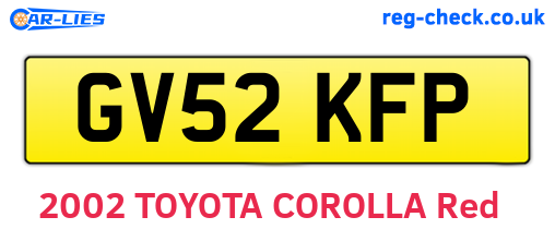 GV52KFP are the vehicle registration plates.