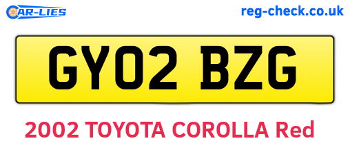 GY02BZG are the vehicle registration plates.