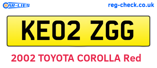 KE02ZGG are the vehicle registration plates.