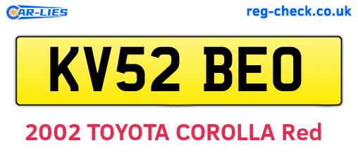 KV52BEO are the vehicle registration plates.