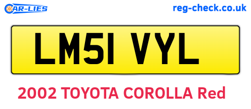LM51VYL are the vehicle registration plates.