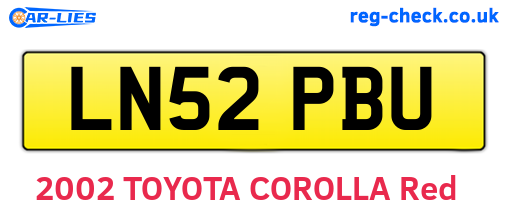 LN52PBU are the vehicle registration plates.