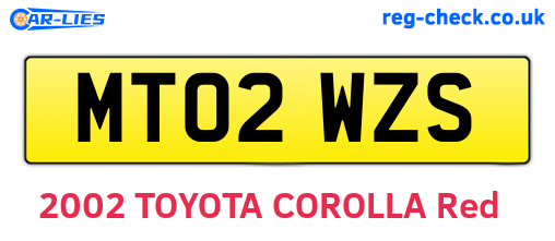 MT02WZS are the vehicle registration plates.