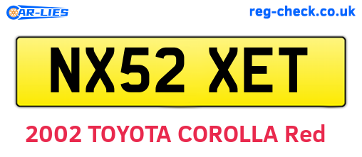 NX52XET are the vehicle registration plates.