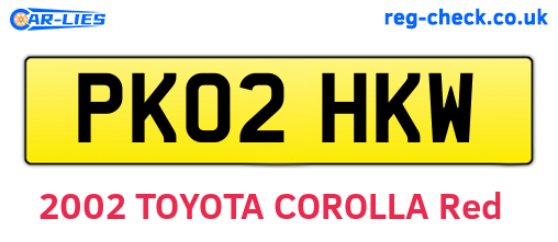 PK02HKW are the vehicle registration plates.