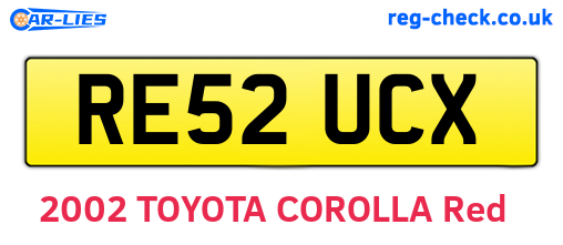 RE52UCX are the vehicle registration plates.