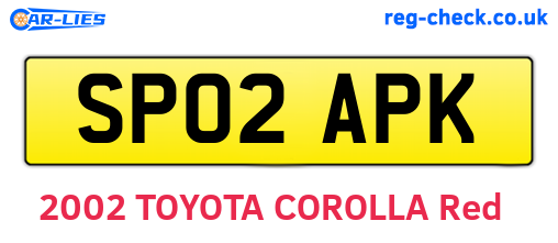 SP02APK are the vehicle registration plates.