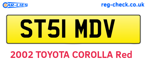 ST51MDV are the vehicle registration plates.