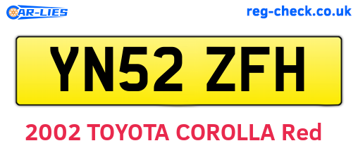 YN52ZFH are the vehicle registration plates.