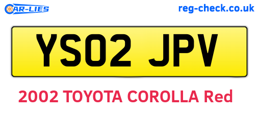 YS02JPV are the vehicle registration plates.