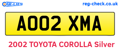 AO02XMA are the vehicle registration plates.