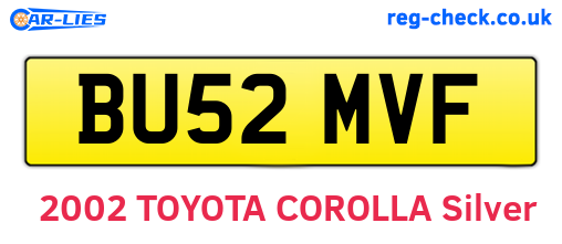 BU52MVF are the vehicle registration plates.
