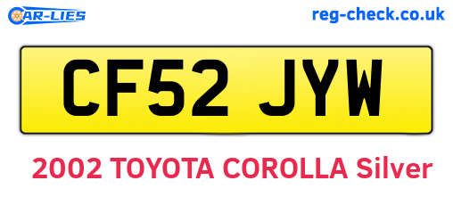 CF52JYW are the vehicle registration plates.