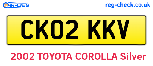 CK02KKV are the vehicle registration plates.