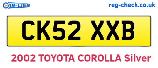 CK52XXB are the vehicle registration plates.
