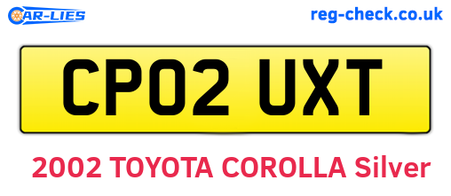 CP02UXT are the vehicle registration plates.
