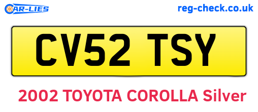 CV52TSY are the vehicle registration plates.