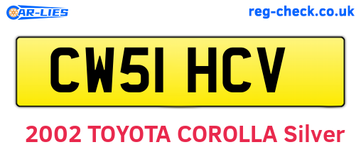 CW51HCV are the vehicle registration plates.