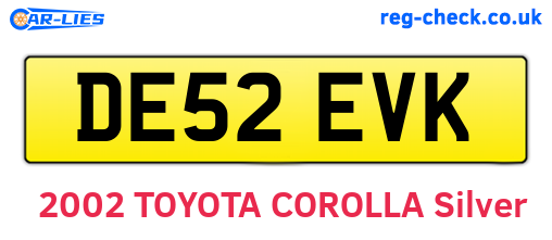 DE52EVK are the vehicle registration plates.