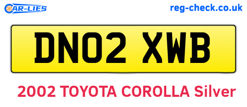 DN02XWB are the vehicle registration plates.