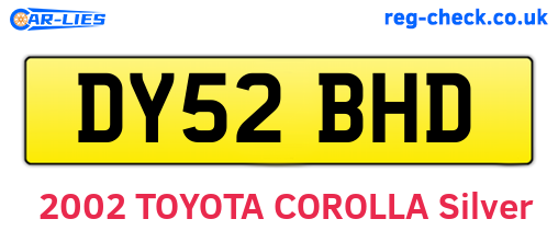 DY52BHD are the vehicle registration plates.