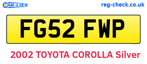 FG52FWP are the vehicle registration plates.