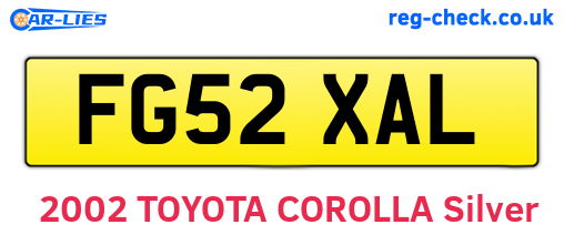 FG52XAL are the vehicle registration plates.