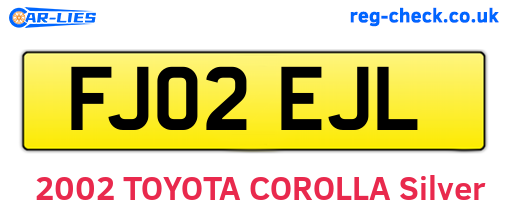 FJ02EJL are the vehicle registration plates.