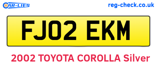 FJ02EKM are the vehicle registration plates.