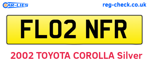 FL02NFR are the vehicle registration plates.