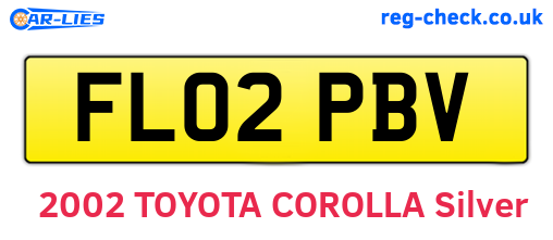 FL02PBV are the vehicle registration plates.