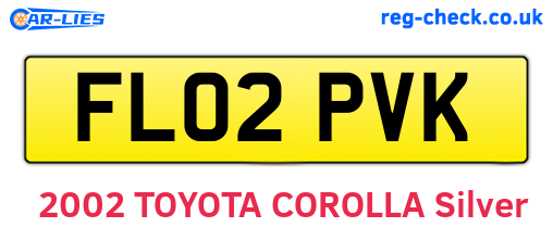 FL02PVK are the vehicle registration plates.