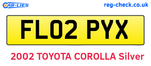 FL02PYX are the vehicle registration plates.