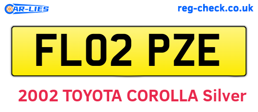 FL02PZE are the vehicle registration plates.
