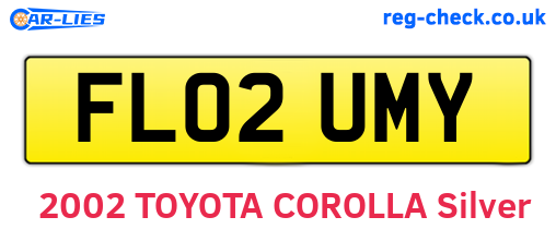 FL02UMY are the vehicle registration plates.
